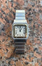 Cartier Santos Galbée 2961 Two-Tone Automatic Men's Watch Classic Steel & Gold