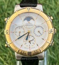 Excellent SEIKO Presage Moonphase Chronograph Men's Watch