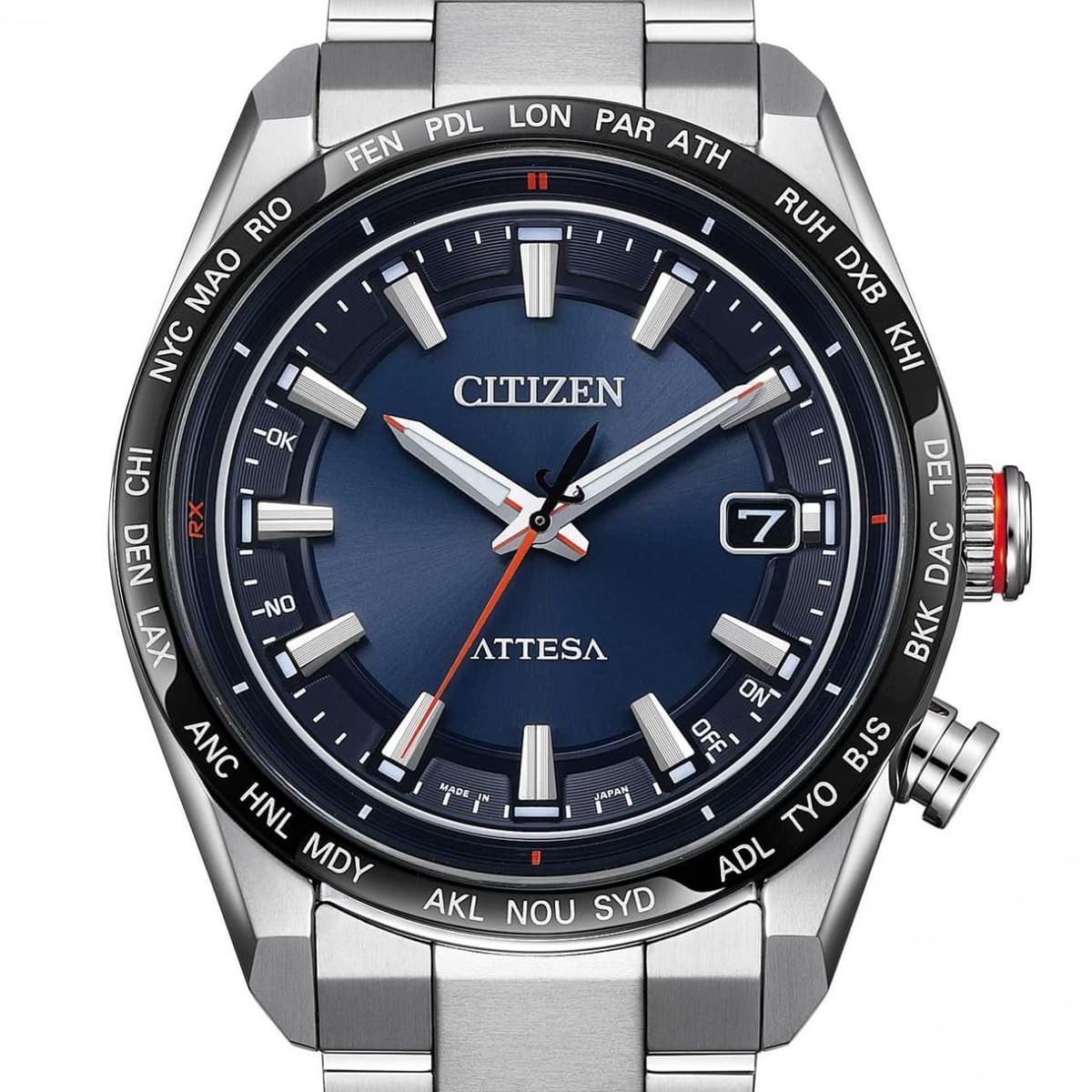 Citizen ATESSA Radio Controlled Solar Quartz H145-007JD02/CB0287-68L Ti
