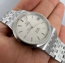 Vintage  OMEGA DeVille Quartz Cal.1332 Black Dial 34mm Men Swiss  Watch