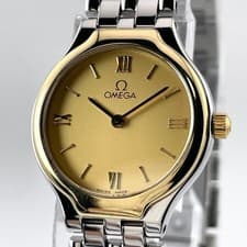 OMEGA De Ville 55340566 Quartz Ladies Watch Silver Gold SS 23mm Original Band