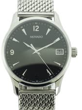 MOVADO Circa Black Dial Stainless Steel Mesh Watch - 50% OFF RETAIL PRICE