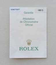 ROLEX Guarantee Warranty Booklet Paper Submariner 16610 16610LV "Fat-Four"