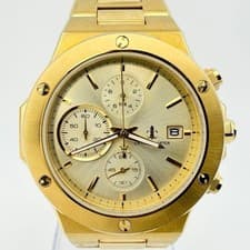 Avalanche Crystal Carter Chronograph Gold Men's Quartz Watch From Japan