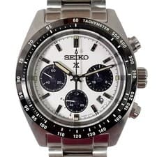 SEIKO PROSPEX SPEEDTIMER Men's Solar Chronograph SBDL085 White Watch Used