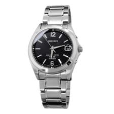 SEIKO SBTM229 Titanium Black Dial Solar Men's Watch in Box Brand New