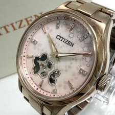 Citizen Sakura Limited 2000 Mechanical Wristwatch Pink Gold Dial 9P Diamond