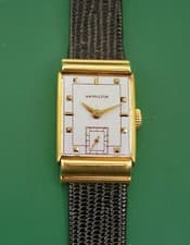 Vintage 1940's HAMILTON 18k Yellow Gold Fancy Lugs Antique Men's  Watch "Gordon"