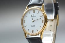 Vintage 1980s Omega De Ville Quartz Cal.1365 Roman Dial Push Crown [Near Mint]