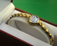 Vintage 1940's Jaeger Le Coultre Smallest Back Wind Caliber 426 Ladies 14k Gold