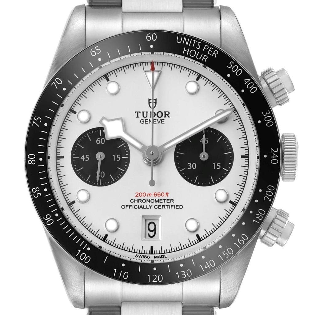 Tudor Black Bay Chronograph Panda Dial Steel Mens Watch 79360 Box Card