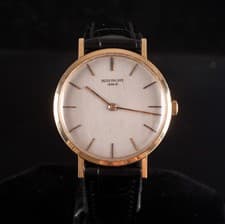 Vintage 1960's 18k Yellow Gold Patek Philippe Wrist Watch W/ Leather Band 28.8g