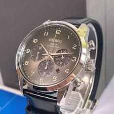 Rare SEIKO Seiko watch solar chronograph brown dial with box