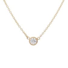 Used TIFFANY Co. Ladies Necklace K18 Yellow Gold YG Diamond from JAPAN
