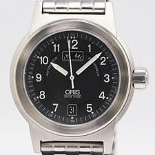 Oris Big Crown Date 25 10696 Watch Timepiece Black Dial Mens Vintage