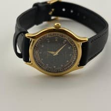 Christian Bernard Quartz Watch Black Ladies Stone Decor Vintage Rare Model