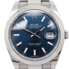 2023 Rolex 126300 Datejust 41 Steel Blue Index Dial Smooth Bezel Automatic Watch