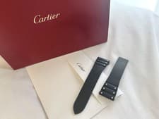 Cartier Santos XL Chronograph Rubber Strap Black Replacement MSZH/MSZF From Japa