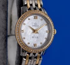 Ladies Omega DeVille Prestige 18K Gold Diamond watch - MOP - 424.25.24.60.55.001