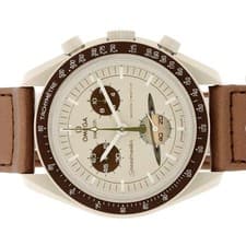 OMEGA SWATCH Speedmaster Mission to Saturn Brown SO33TI00 From Japan