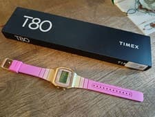 Import duty included for US buyers  Timex T80 Steel Pink Digital Watch  Battery