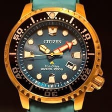 Citizen Eco-Drive Promaster Men's Watch 42mm Blue Dial Gold Bezel