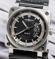 Bell & Ross BR 03-96 Grande Date 42mm Black Dial & Leather Steel BR-03-96-S