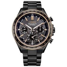 CITIZEN ATTESA Solar Powered Radio-Control GPS CC4074-61W Men Black Gold