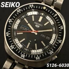 SEIKO 5 SPORTS Automatic Watch 5126-6030 Black Dial Silver Band