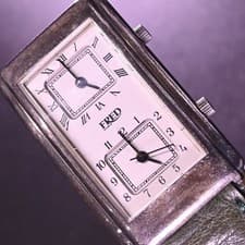 Vintage [Fred] Sterling Silver 925 Dual Time Watch 2 Time Zones