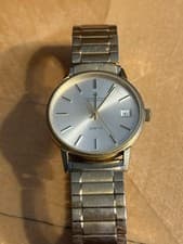 Hamilton Masterpiece Quartz mens Wristwatch Date Silver Dial 10k GoldFilled Case