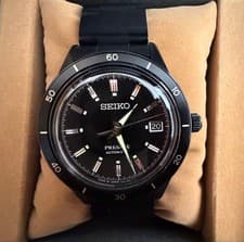 SEIKO Presage Automatic Black Watch SARY215 Vintage Style Leather Band