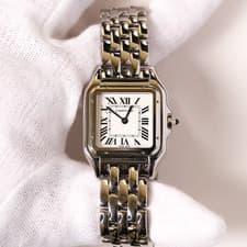 Cartier Panthère de Cartier 4016 Medium 27mm Steel White Roman Dial Quartz Watch