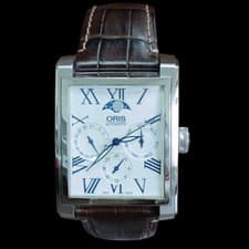 ORIS 7658 Wristwatch Automatic Stainless Steel Moon Phase Rectangular