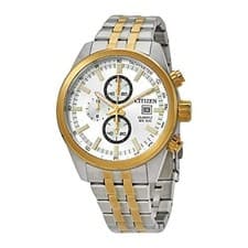 Citizen Chronograph Quartz AN3624-51A Silver Dial Two-Tone Men's Watch Unused