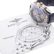 BREITLING CHRONOMAT B13048 40mm SS/YG Blue Dial Automatic Chronograph Date #C520