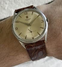 VINTAGE UNIVERSAL GENEVE CALATRAVA Watch CAL 1200 Vintage W/ Crocodile Strap