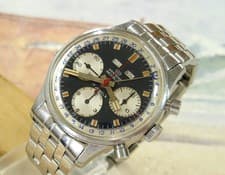 Vintage WAKMANN Triple Date 3 Register CHRONOGRAPH, SS Large Case / Warranty