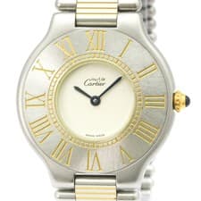 CARTIER Must 21 Gold Plated Steel Quartz Unisex Watch W10050F4 BF588228