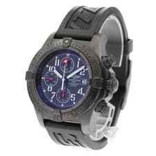 BREITLING AVENGER SKYLAND M13380 44mm SS Black Dial Rubber Strap #C275