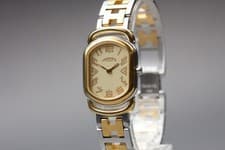 [NEAR MINT] Vintage HERMES Rally Two-Tone Cream Dial 20mm Quartz Womens Watch JP