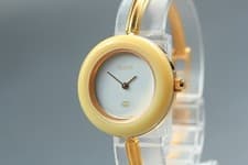 [Near MINT] Gucci Change Bezel Gold 11/12 white Quartz Women′s Watch From JAPAN
