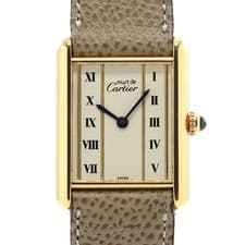 Cartier CARTIER Must Tank LM Vermeil 590005 Men s Ivory Silver 925 (Gold Plated)