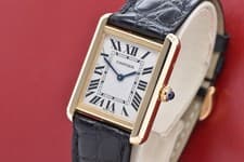 2013 Cartier Tank Solo Small 18K Yellow Gold Silver Dial W5200002 3168 with Card