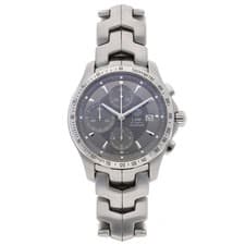 TAG Heuer CFJ2115-0 Link Chronograph Date Gray Dial SS Automatic Men's Watch