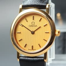 [Near MINT] Vintage 1989 OMEGA De Ville Cal.1459 Quartz Gold 22mm Women's Watch