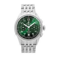 Breitling Premier B01 Chronograph Steel Auto Green Bracelet Watch AB0145371L1A1