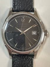 Hamilton Jazzmaster Automatic Watch Black Dial Date Leather Strap