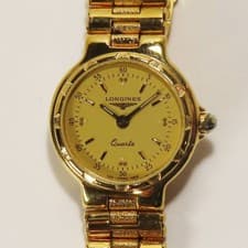 LONGINES Conquest Quartz Women Watch 24367891 Gold Tone Stainless Band