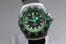 *Near MINT* TAG HEUER Formula 1 375.508 Black Green 28mm QZ Ladies Watch JAPAN